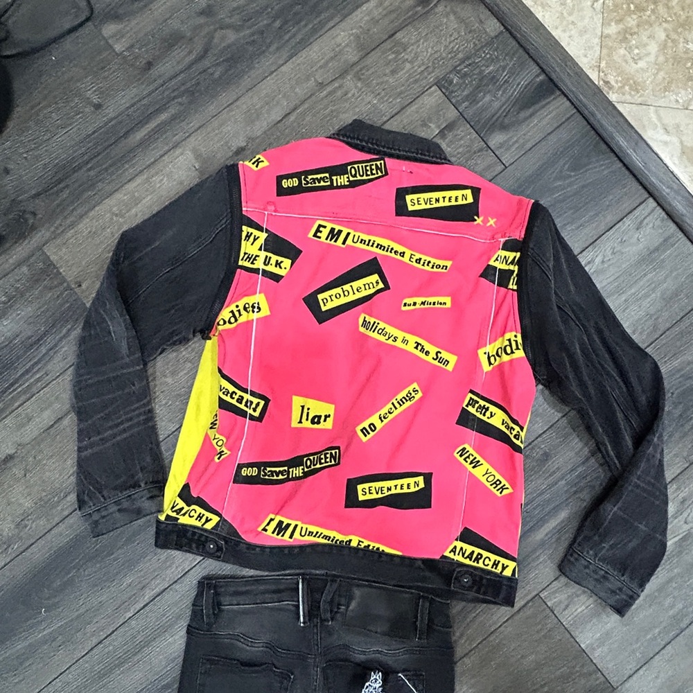 Cult of Individuality Sex Pistols denim jacket. one sz vest rock rocker Bollocks - Picture 9 of 9